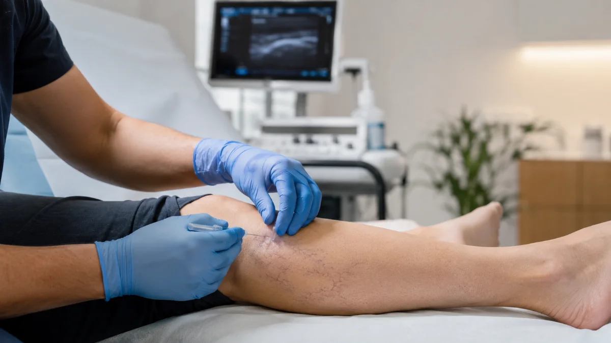 Skleroterapia żylaków – na&nbsp;czym polega leczenie w&nbsp;gabinecie bez&nbsp;operacji?